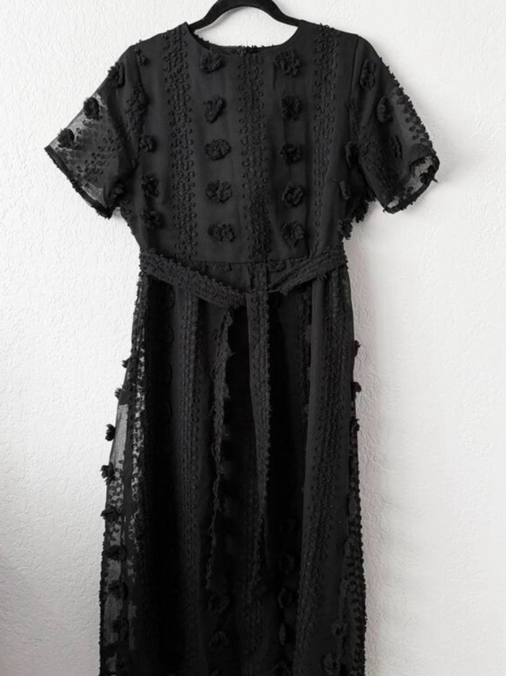 Baltic Born Darbi Floral Dot Midi Dress Black Small Sheer Romantic Cottagecore - Picture 4 of 15